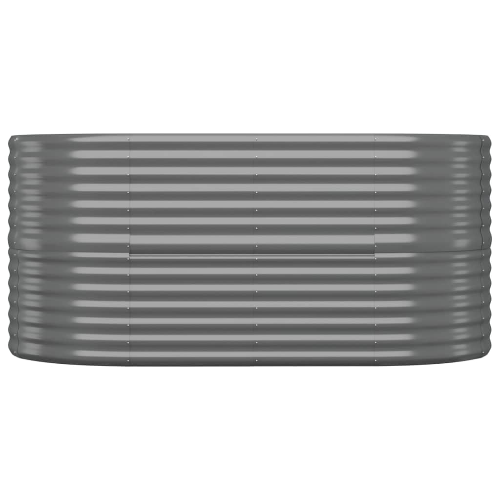 Canteiro elevado jardim 152x80x68cm aço galvanizado cinzento
