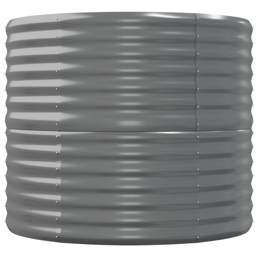Canteiro elevado jardim 152x80x68cm aço galvanizado cinzento