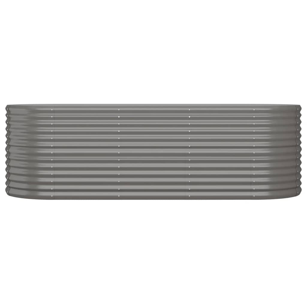 Canteiro elevado jardim 224x80x68cm aço galvanizado cinzento