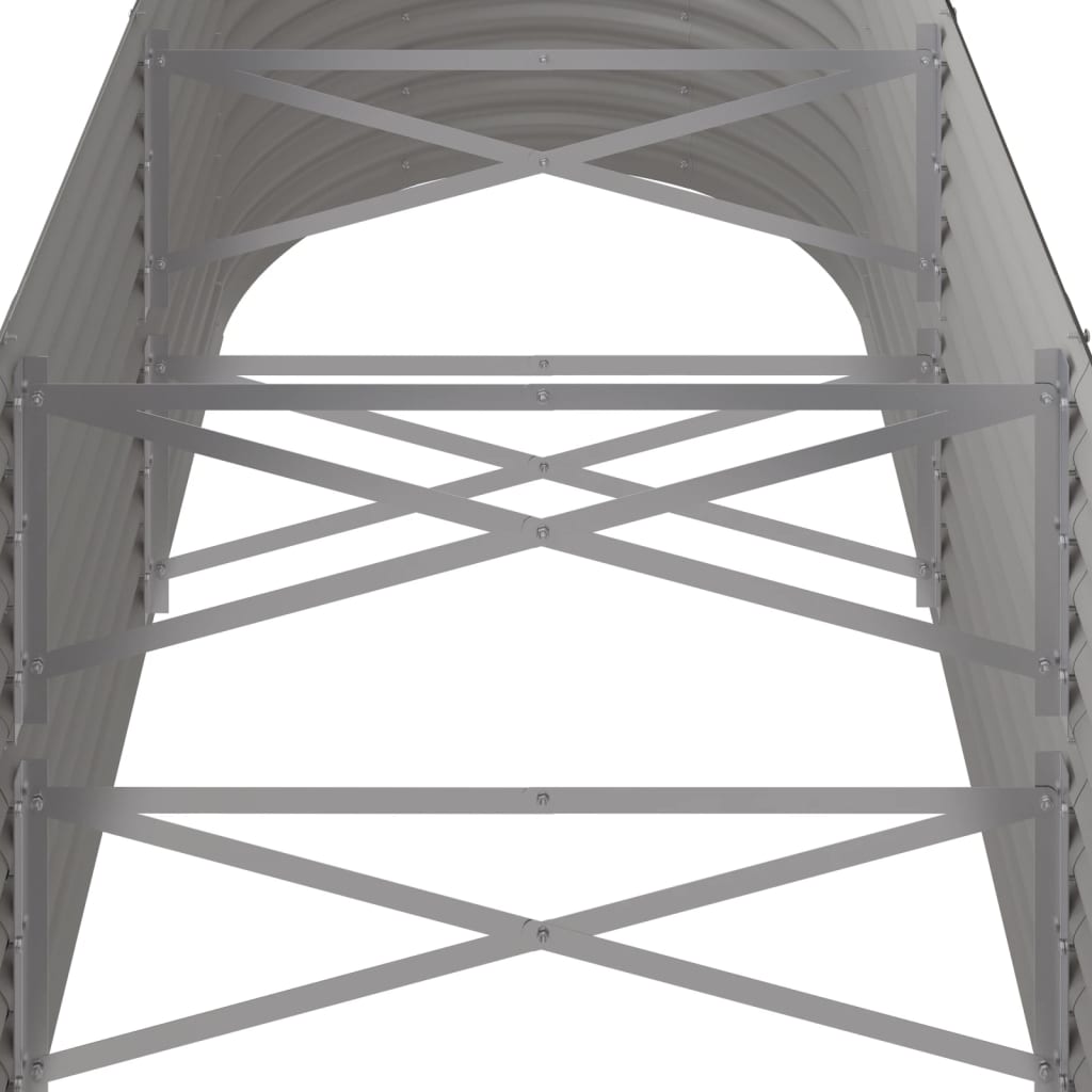 Canteiro elevado jardim 224x80x68cm aço galvanizado cinzento