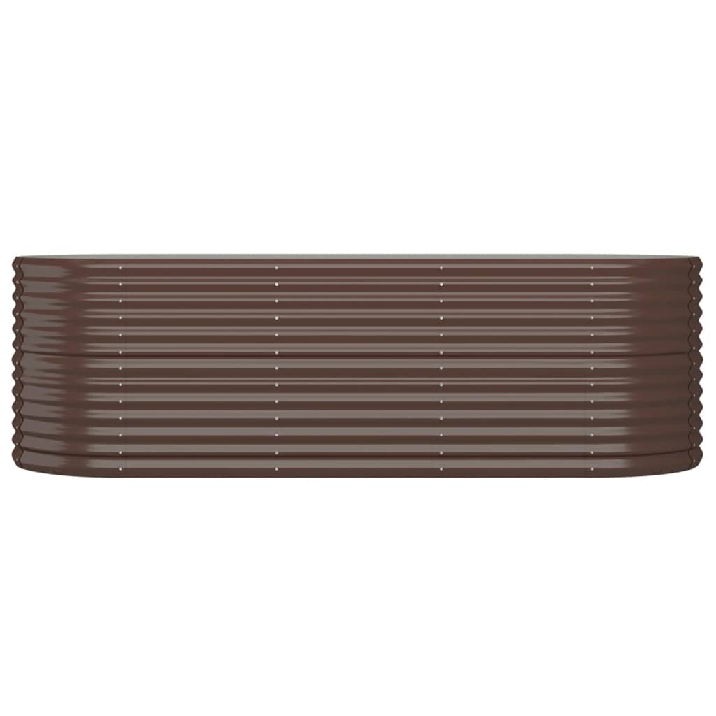 Canteiro elevado jardim 224x80x68cm aço galvanizado castanho