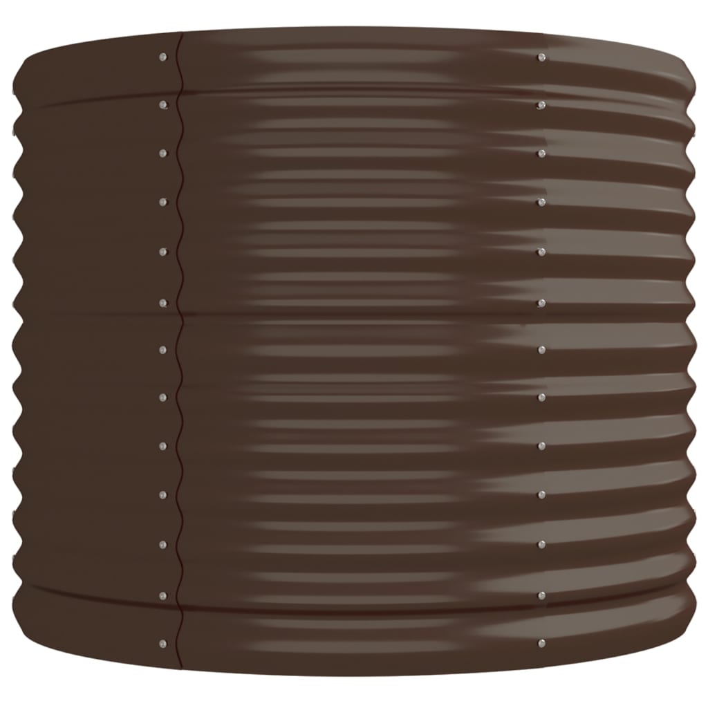 Canteiro elevado jardim 224x80x68cm aço galvanizado castanho