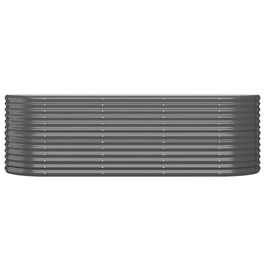 Canteiro elevado jardim 224x80x68 aço galvanizado antracite