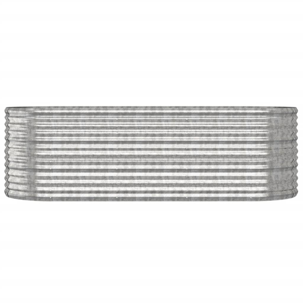 Canteiro elevado jardim 224x80x68cm aço galvanizado prateado