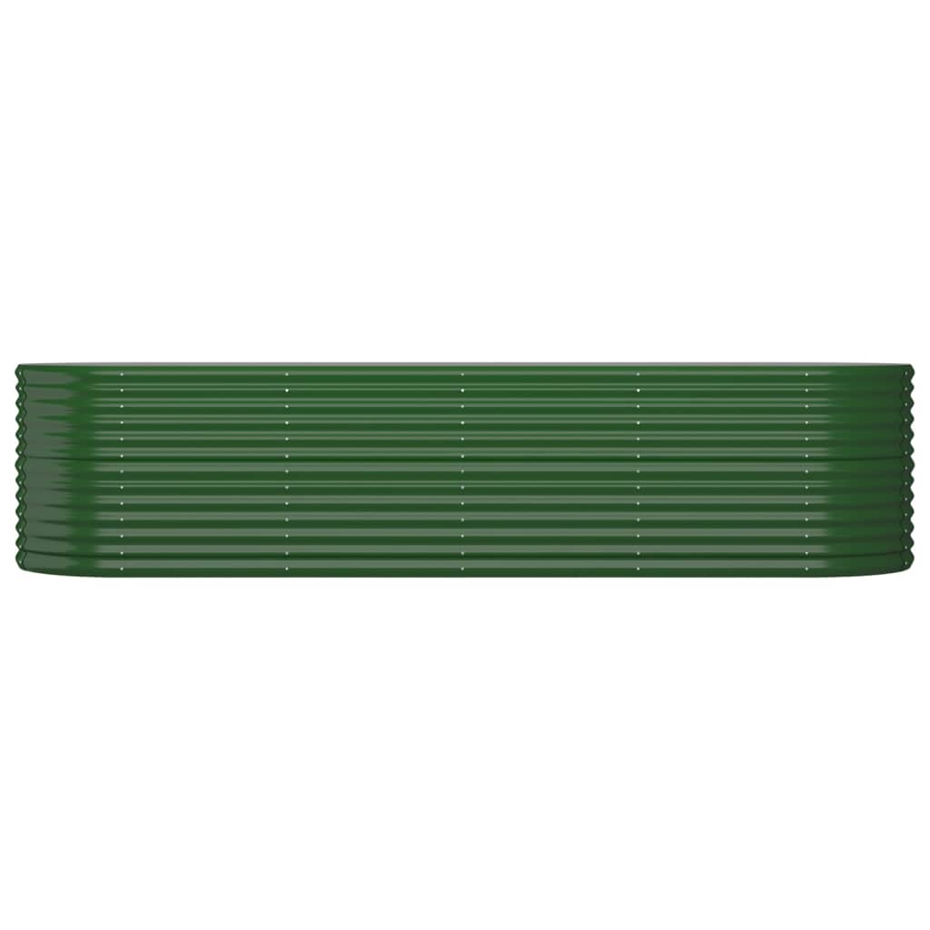 Canteiro elevado jardim 296x80x68 cm aço galvanizado verde