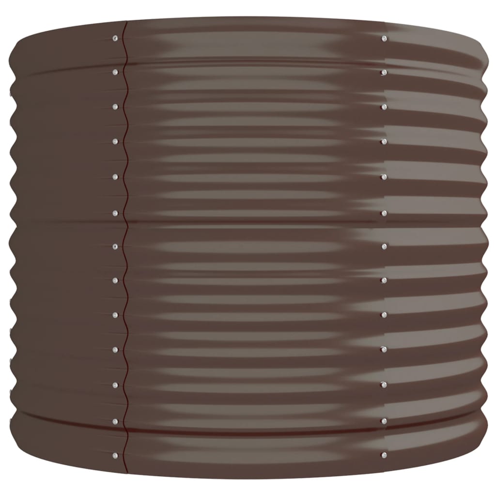Canteiro elevado jardim 296x80x68cm aço galvanizado castanho