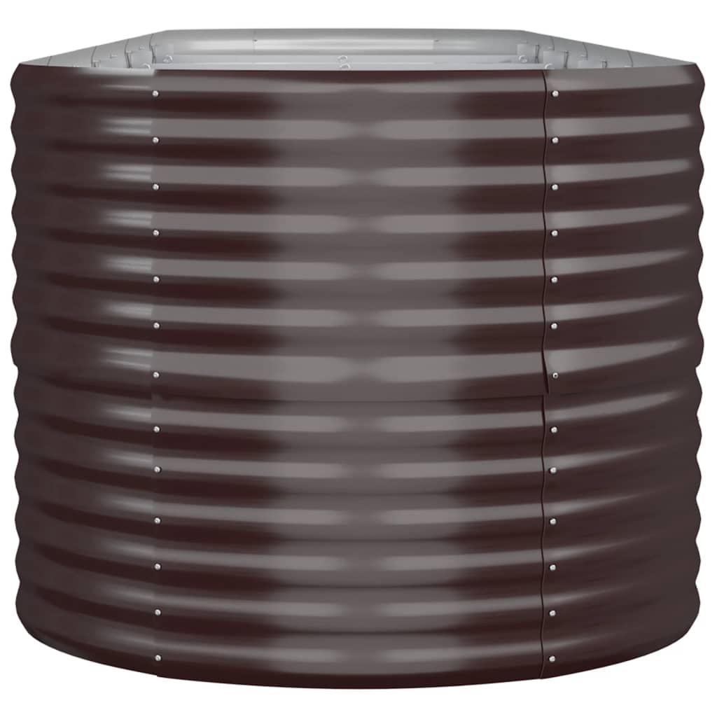 Canteiro elevado jardim 368x80x68cm aço galvanizado castanho