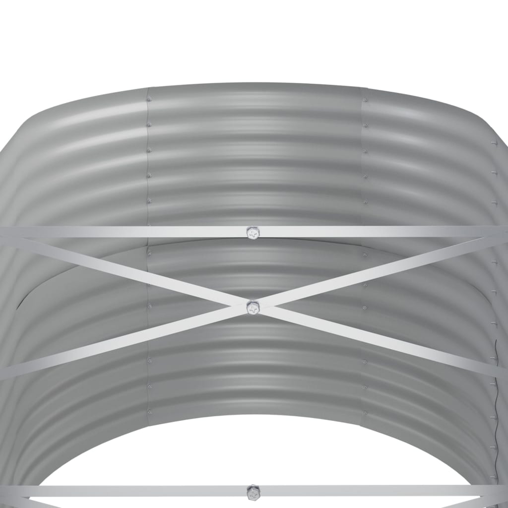 Canteiro elevado jardim 368x80x68cm aço galvanizado castanho