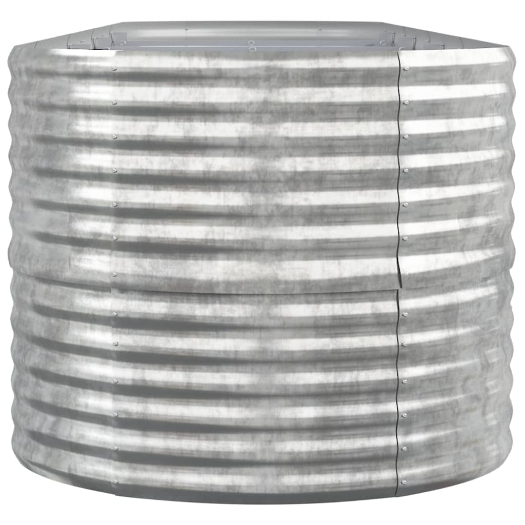 Canteiro elevado jardim 368x80x68cm aço galvanizado prateado