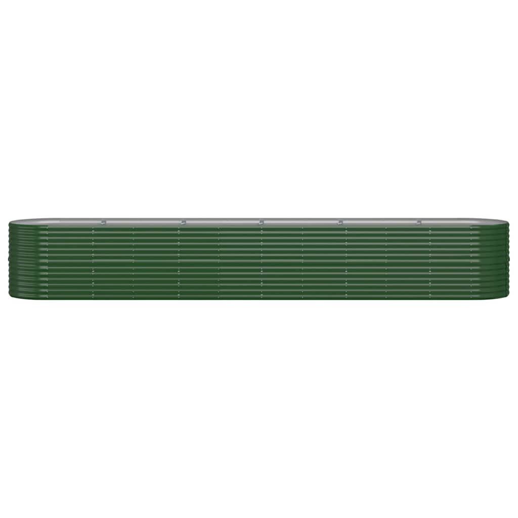 Canteiro elevado jardim 440x80x68 cm aço galvanizado verde