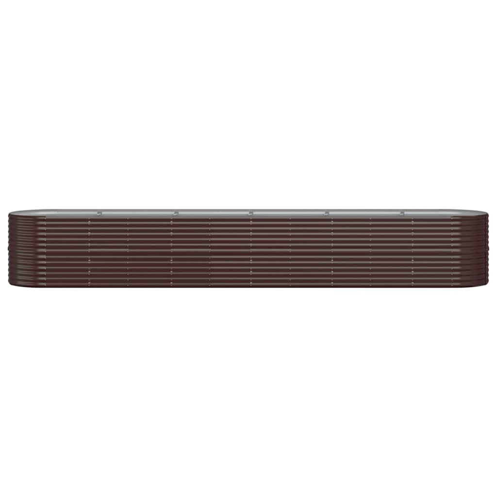Canteiro elevado jardim 440x80x68cm aço galvanizado castanho