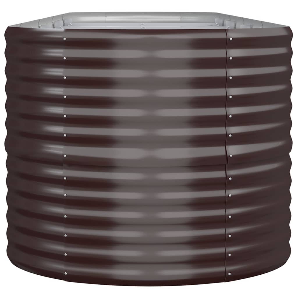 Canteiro elevado jardim 440x80x68cm aço galvanizado castanho