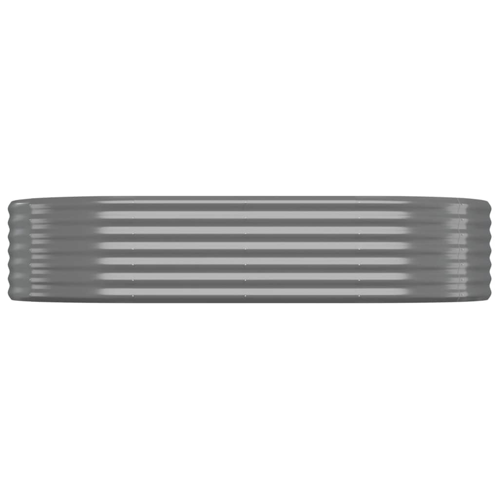 Canteiro elevado jardim 175x100x36 aço galvanizado cinzento