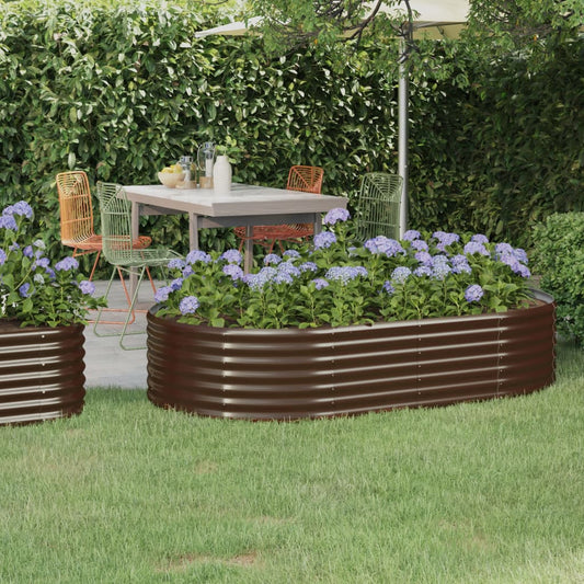 Canteiro elevado jardim 175x100x36 aço galvanizado castanho