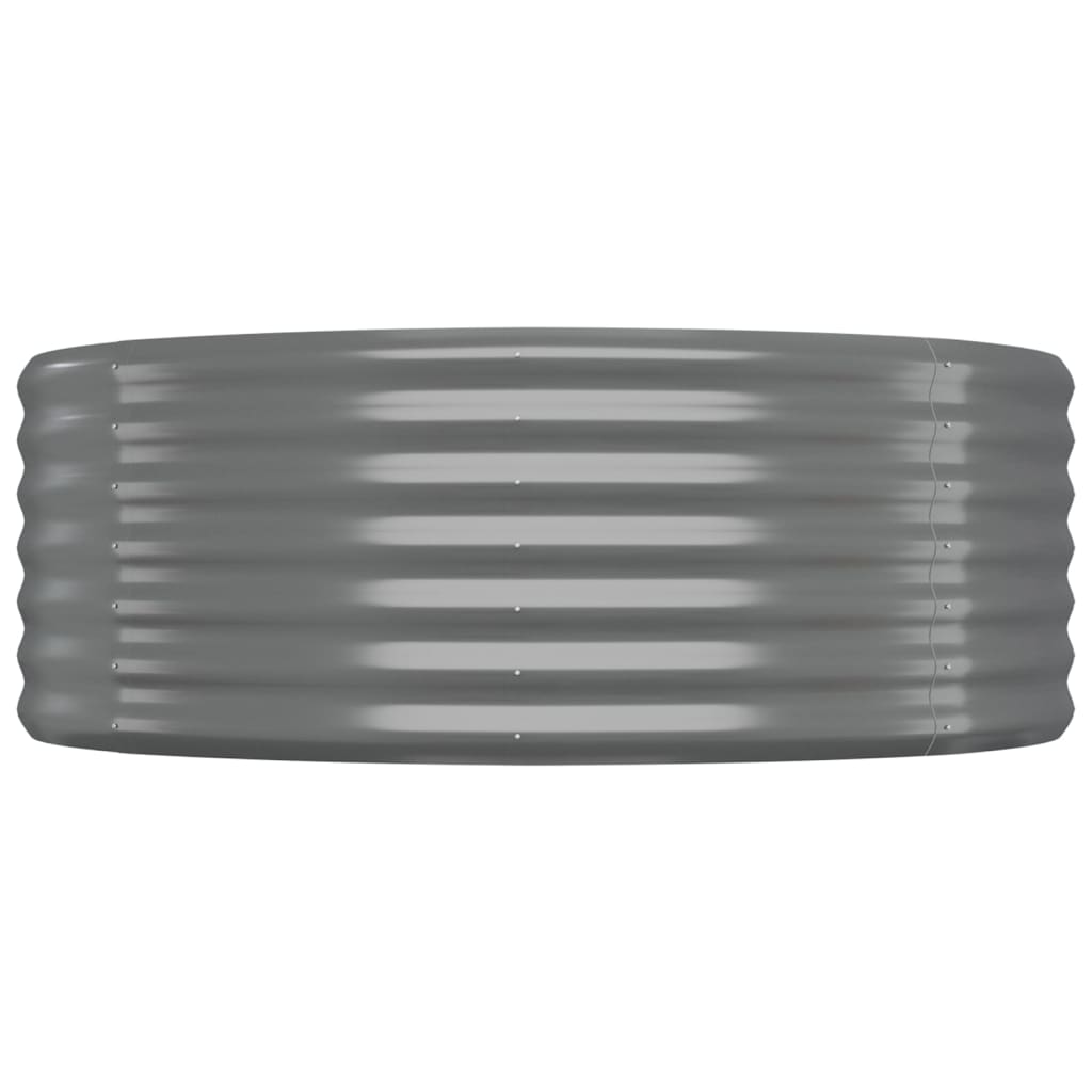 Canteiro elevado jardim 249x100x36 aço galvanizado cinzento