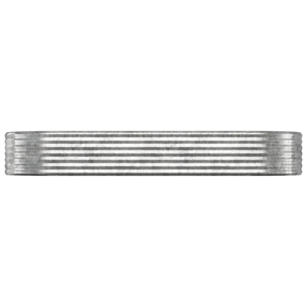 Canteiro elevado jardim 249x100x36 aço galvanizado prateado