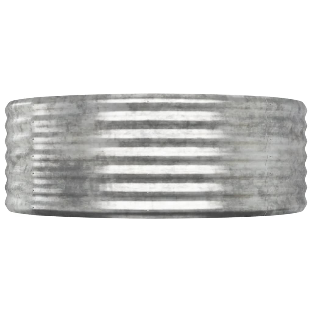 Canteiro elevado jardim 249x100x36 aço galvanizado prateado