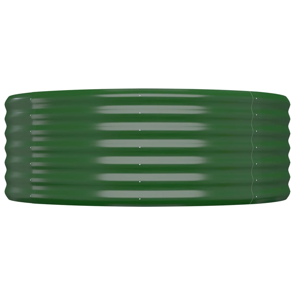 Canteiro elevado jardim 322x100x36 cm aço galvanizado verde
