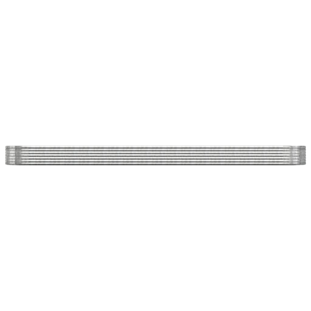 Canteiro elevado jardim 544x100x36 aço galvanizado prateado