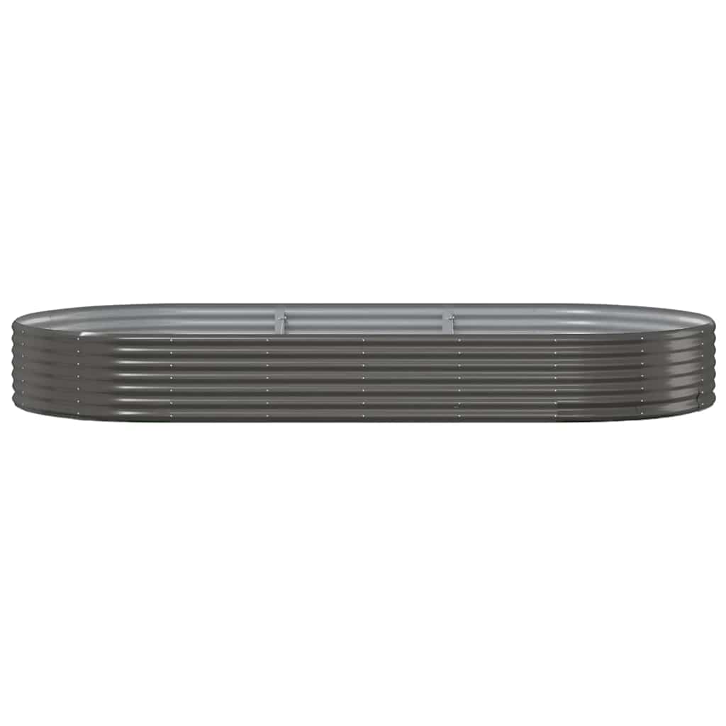 Canteiro elevado de jardim em aço galvanizado 296x140x36 cm antracite