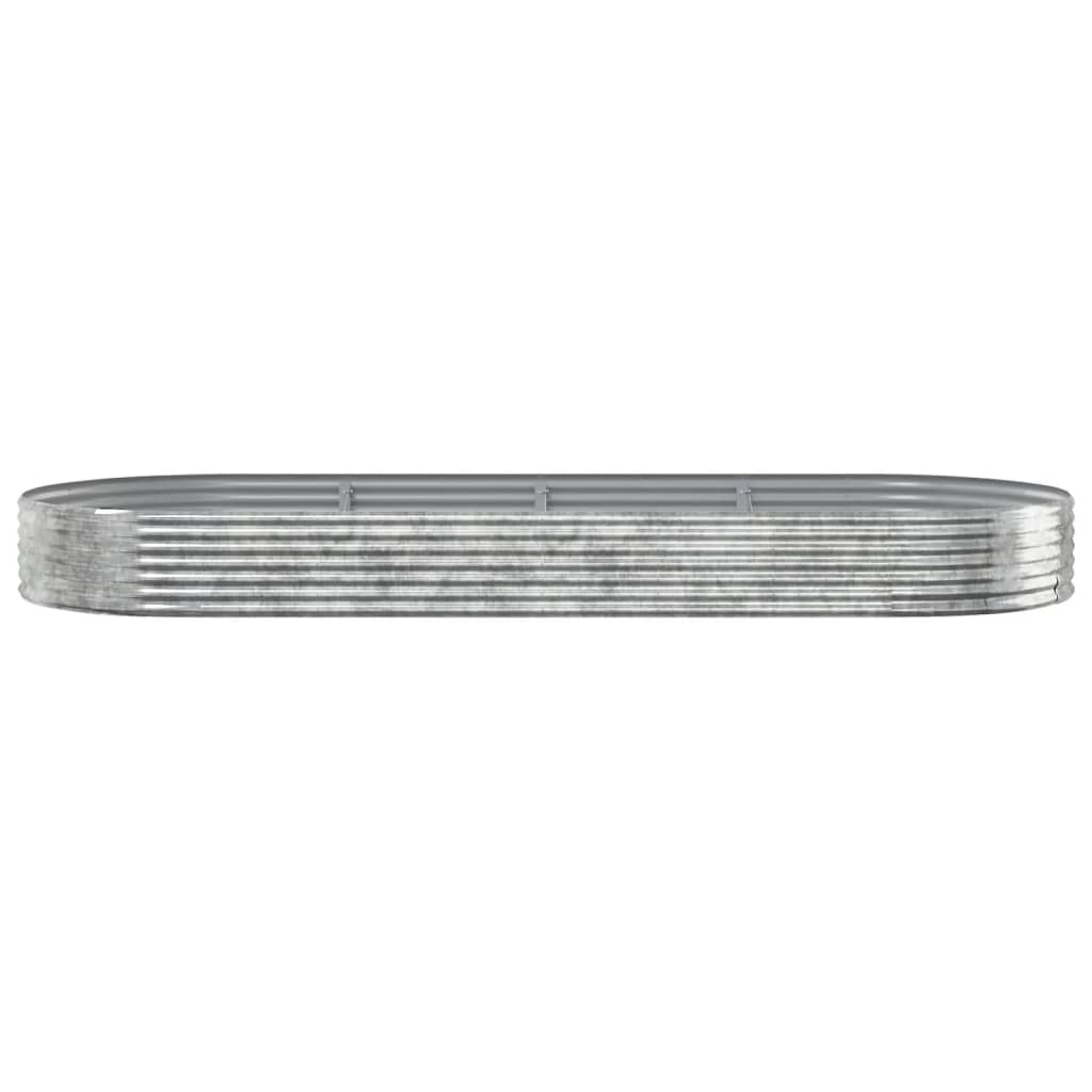 Canteiro elevado jardim 373x140x36 aço galvanizado prateado