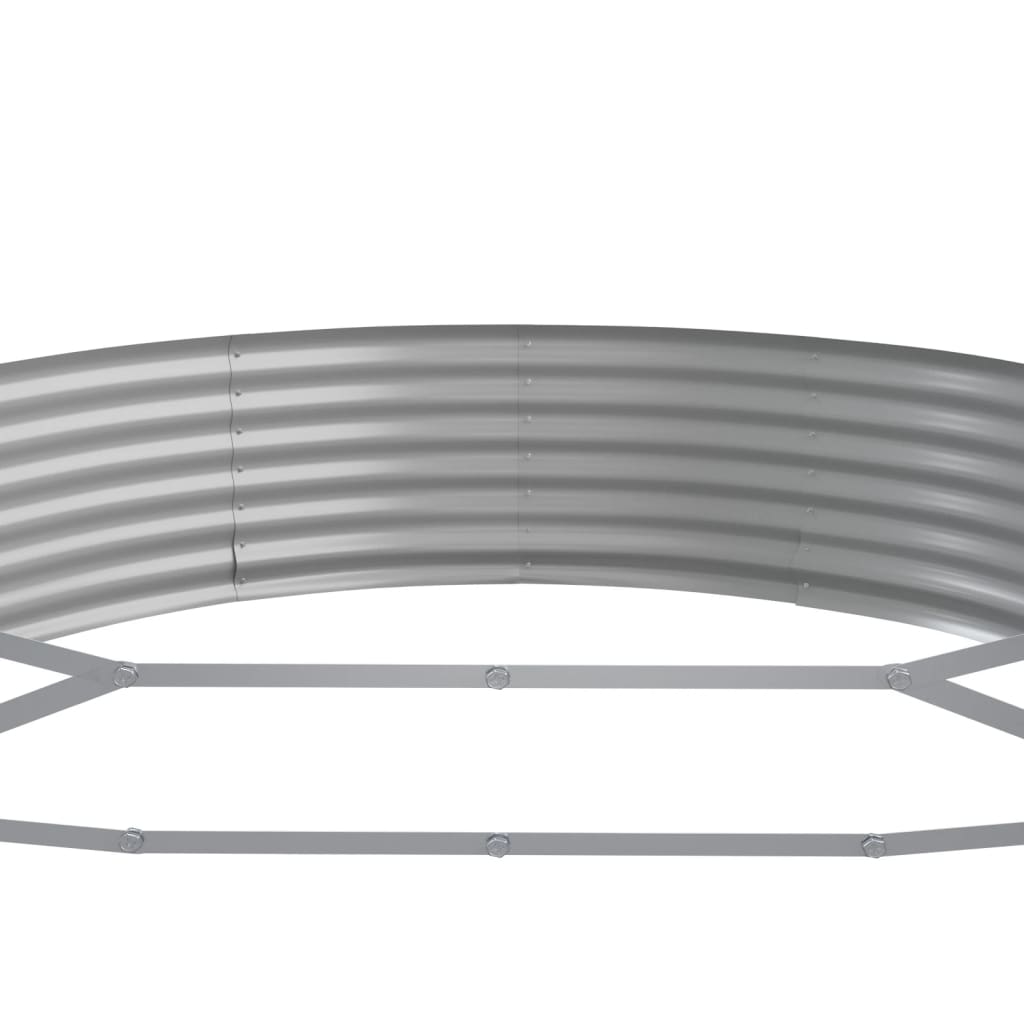 Canteiro elevado jardim 373x140x36 aço galvanizado prateado