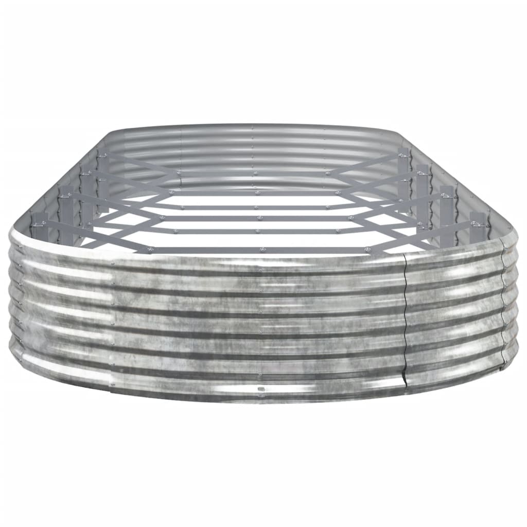 Canteiro elevado jardim 450x140x36 aço galvanizado prateado