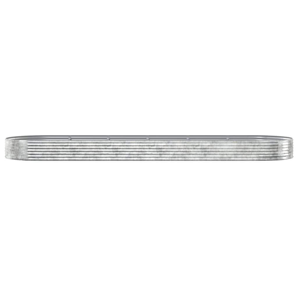Canteiro elevado jardim 523x140x36 aço galvanizado prateado