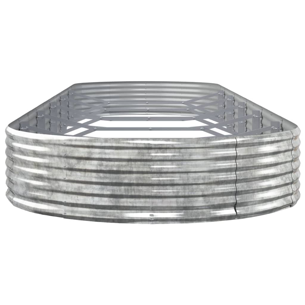 Canteiro elevado jardim 523x140x36 aço galvanizado prateado