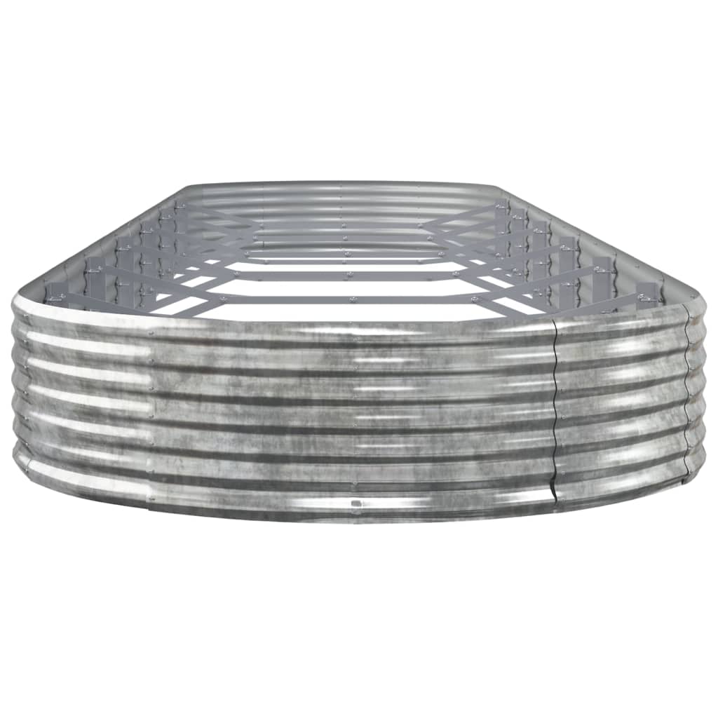 Canteiro elevado jardim 600x140x36 aço galvanizado prateado