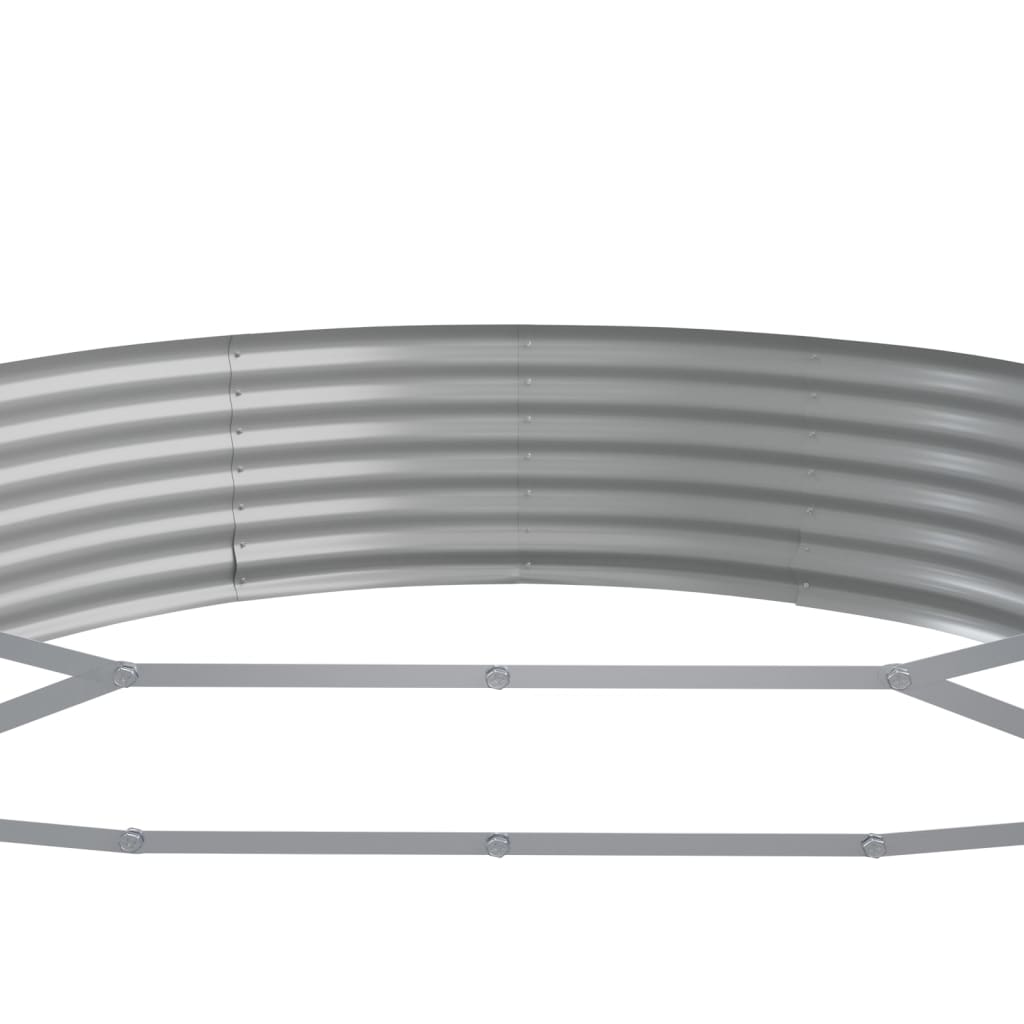 Canteiro elevado jardim 600x140x36 aço galvanizado prateado