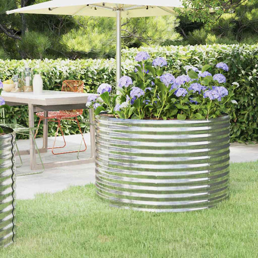 Canteiro elevado jardim 100x100x68 aço galvanizado prateado