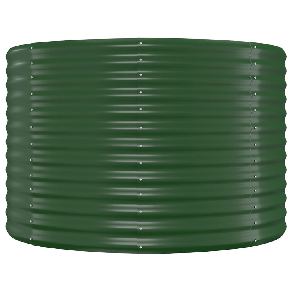 Canteiro elevado jardim 249x100x68 cm aço galvanizado verde