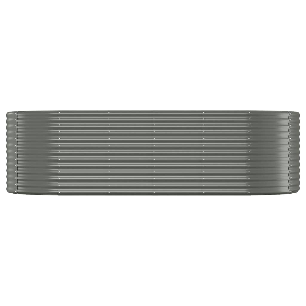 Canteiro elevado jardim 249x100x68 aço galvanizado cinzento