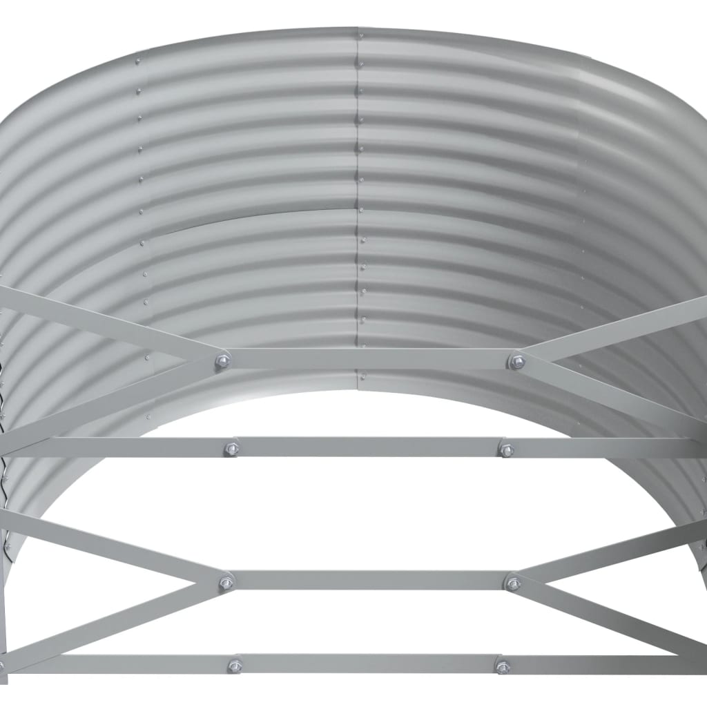 Canteiro elevado jardim 249x100x68 aço galvanizado cinzento