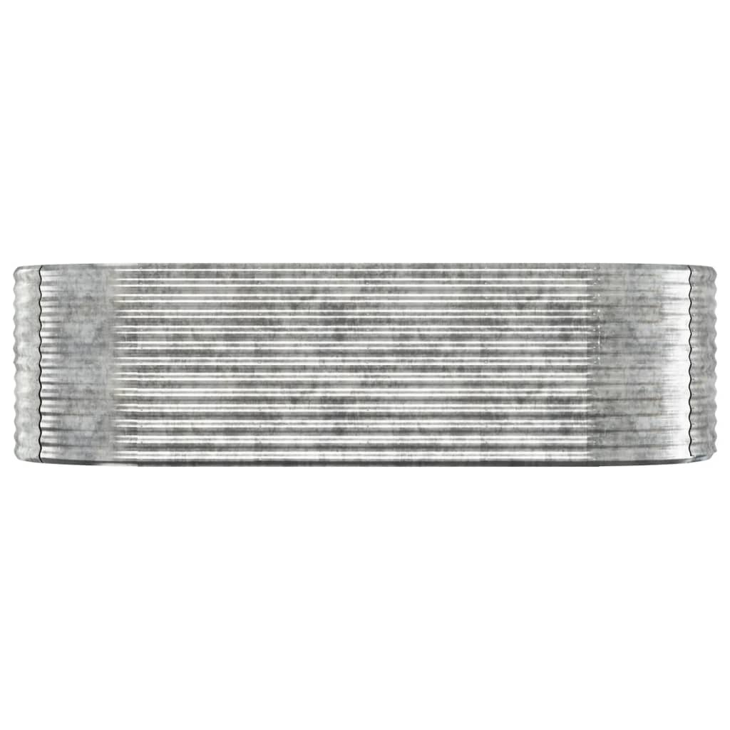 Canteiro elevado jardim 249x100x68 aço galvanizado prateado