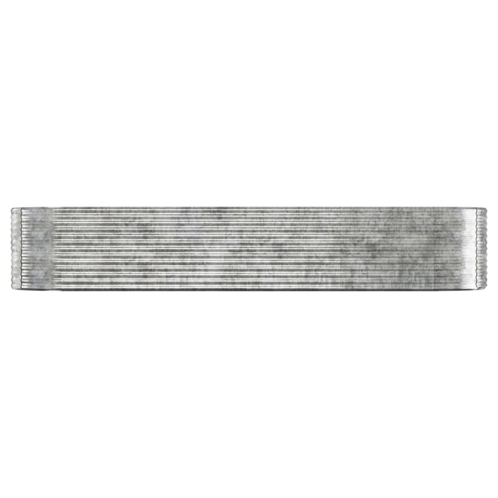 Canteiro elevado jardim 396x100x68 aço galvanizado prateado