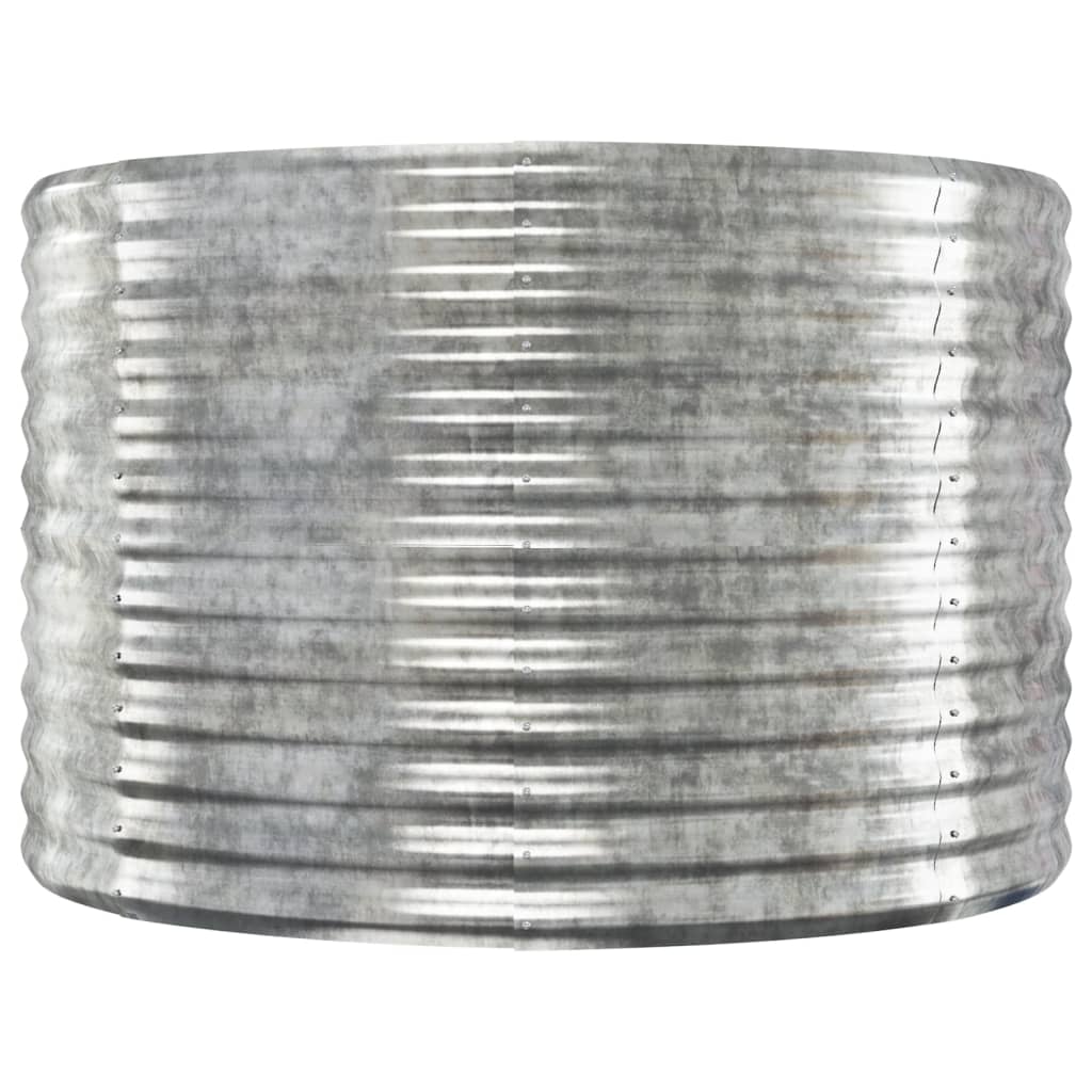 Canteiro elevado jardim 396x100x68 aço galvanizado prateado