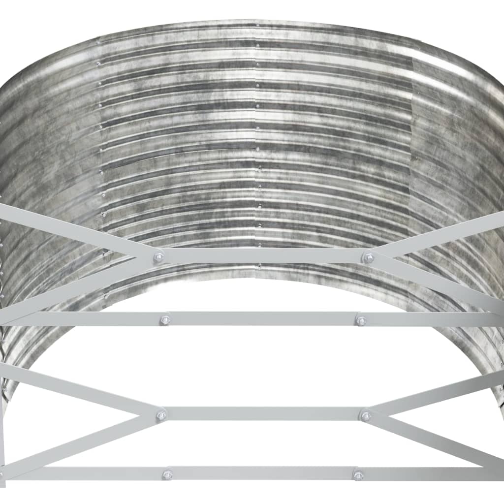 Canteiro elevado jardim 396x100x68 aço galvanizado prateado