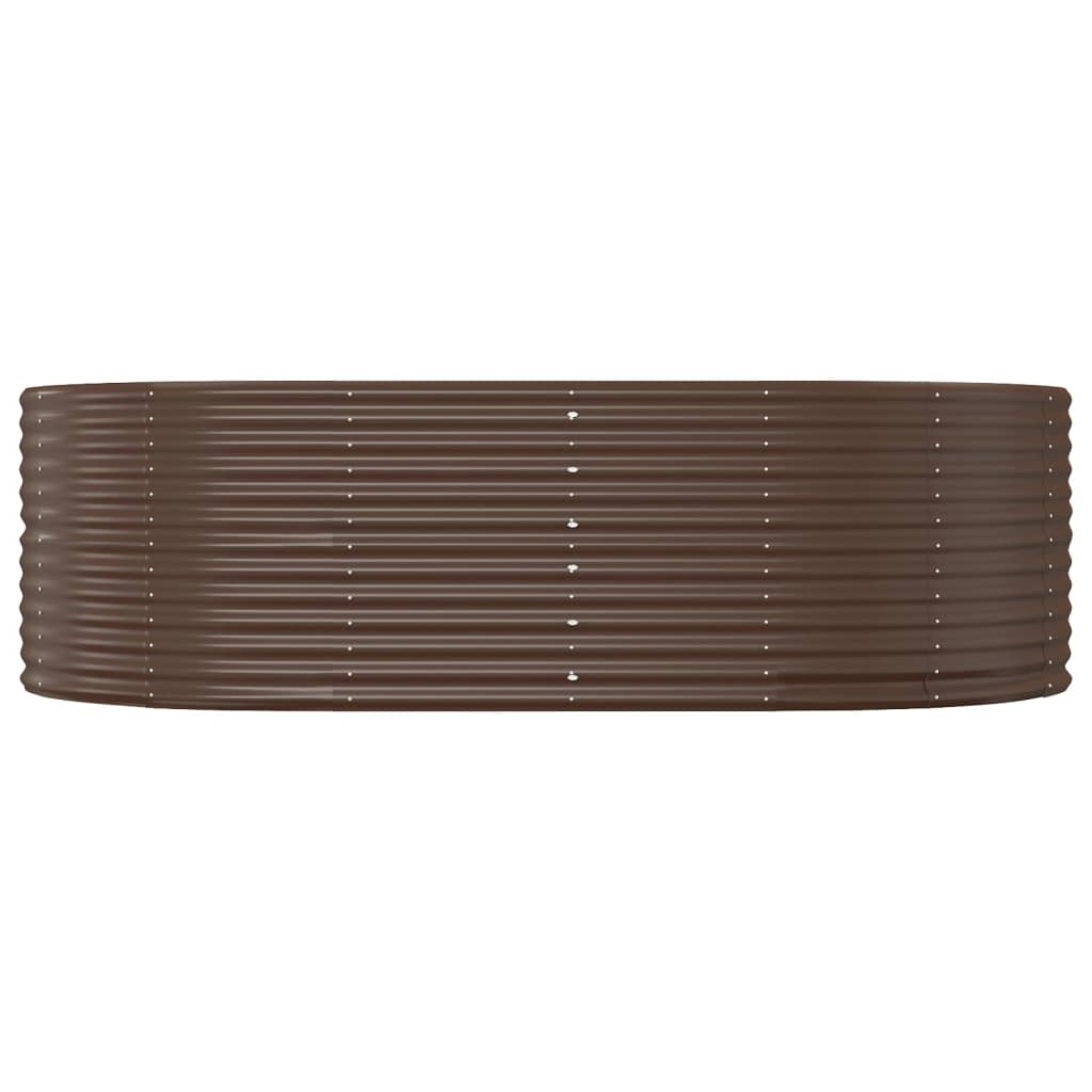 Canteiro elevado jardim 212x140x68 aço galvanizado castanho