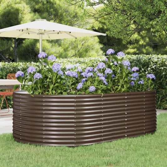Canteiro elevado jardim 212x140x68 aço galvanizado castanho