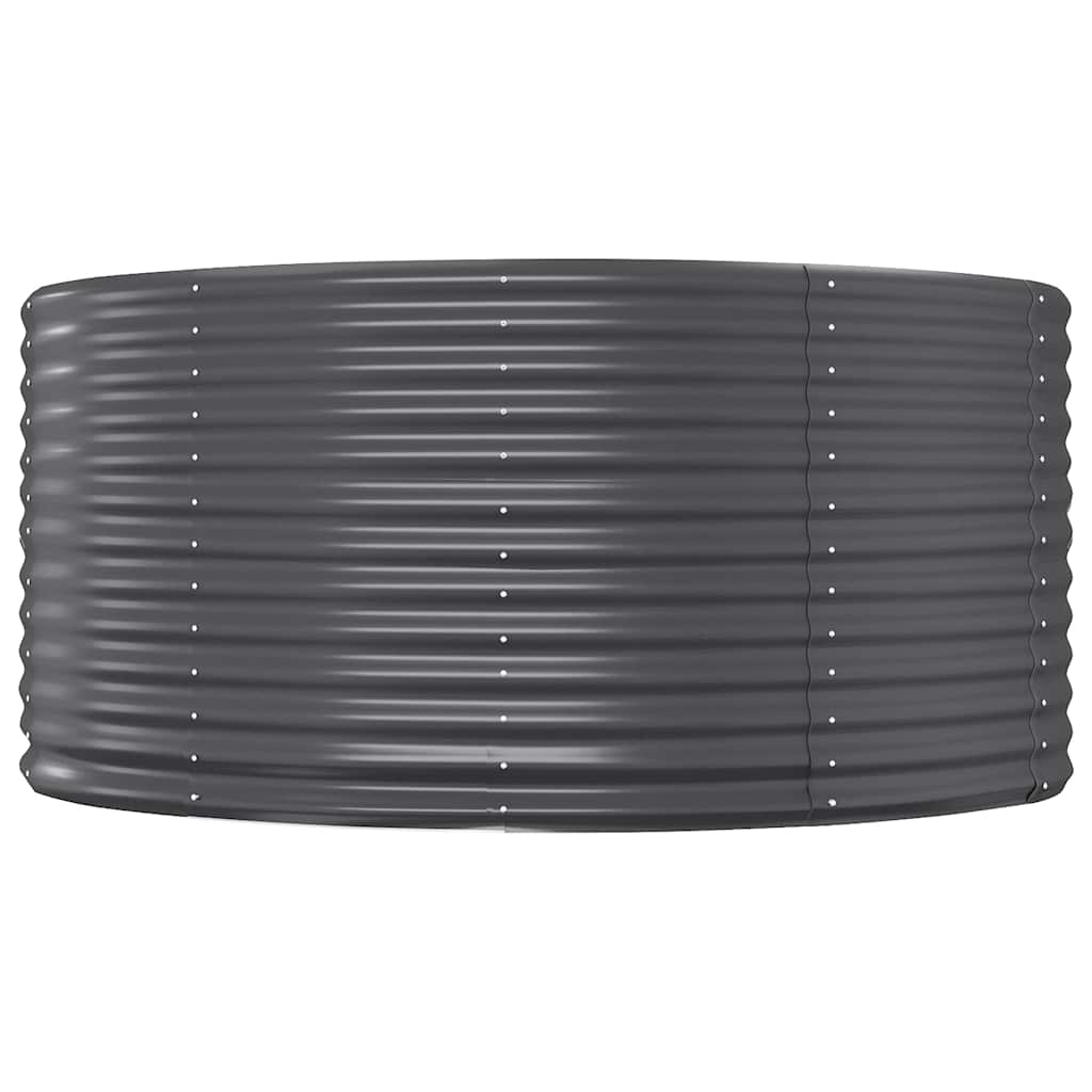 Canteiro elevado de jardim 212x140x68 cm, antracite, aço galvanizado