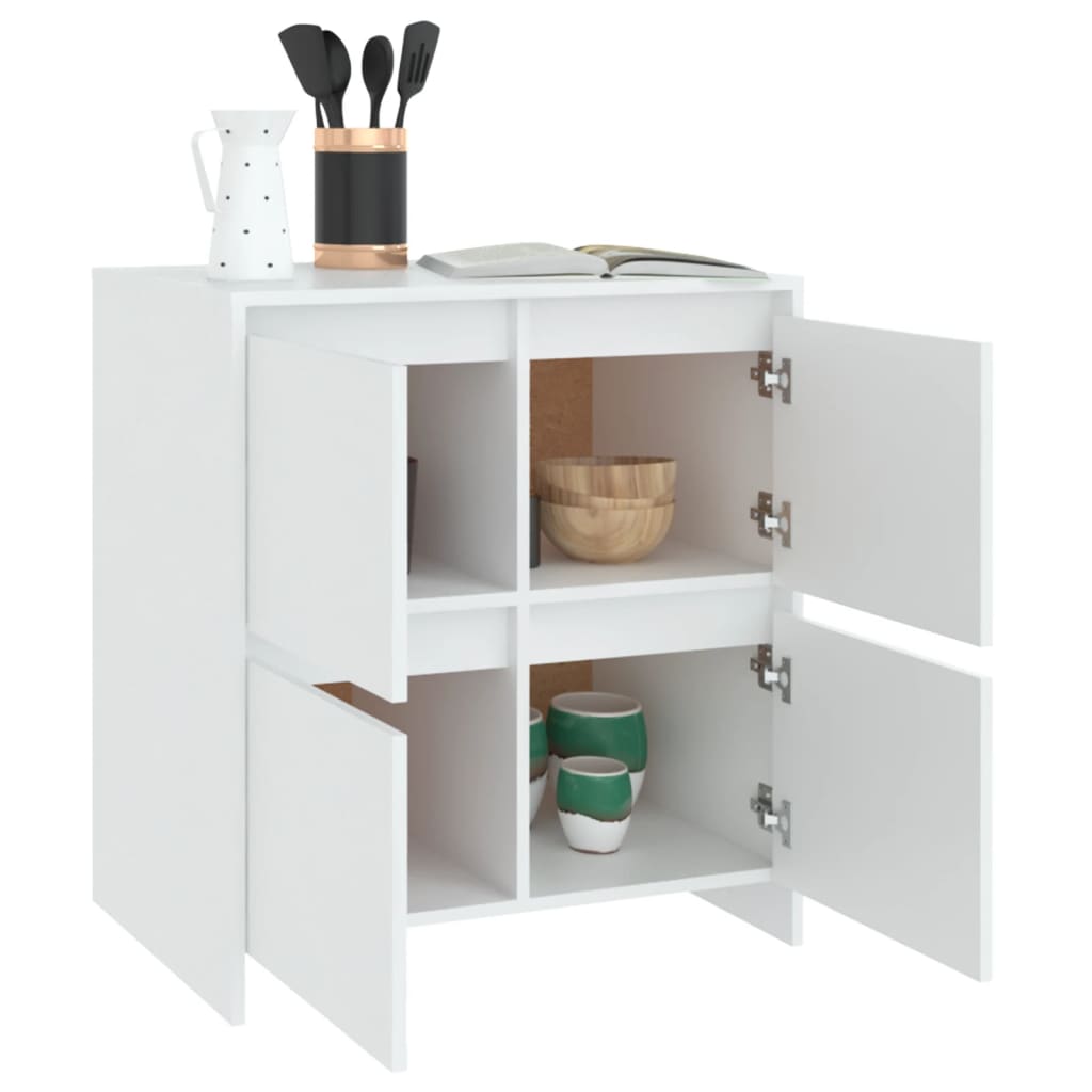 Aparadores 2 pcs 70x41x75 cm derivados de madeira branco