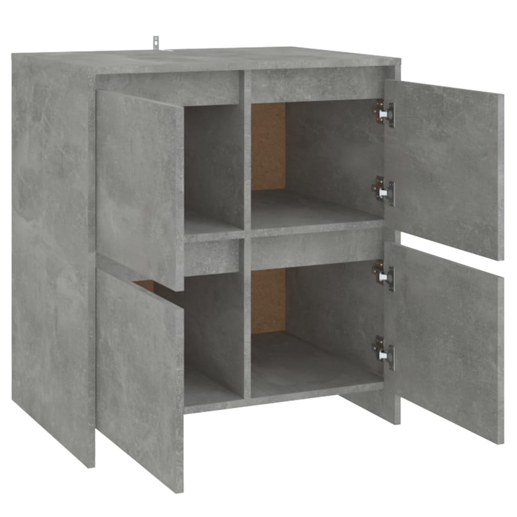 Aparadores 2 pcs 70x41x75 cm aglomerado cinzento cimento
