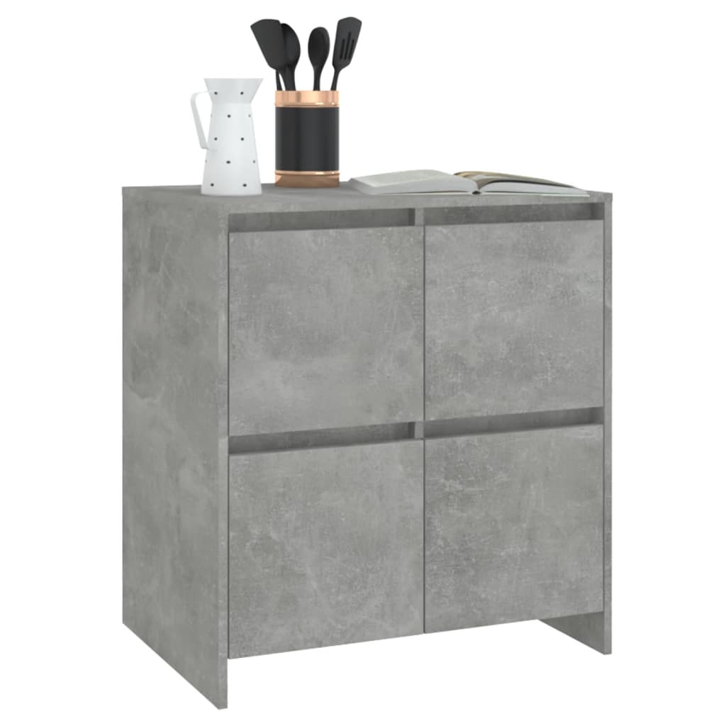 Aparadores 2 pcs 70x41x75 cm aglomerado cinzento cimento