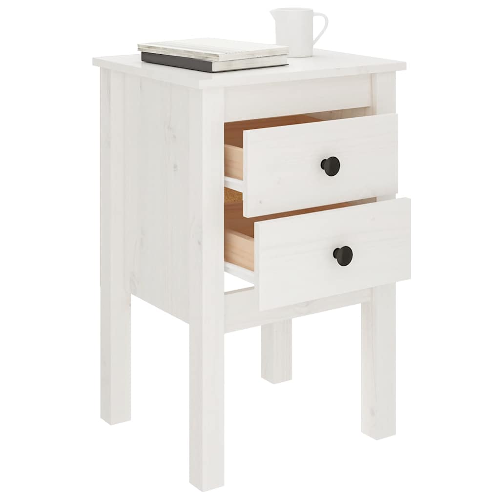 Mesa de cabeceira 40x35x61,5 cm madeira de pinho maciça branco