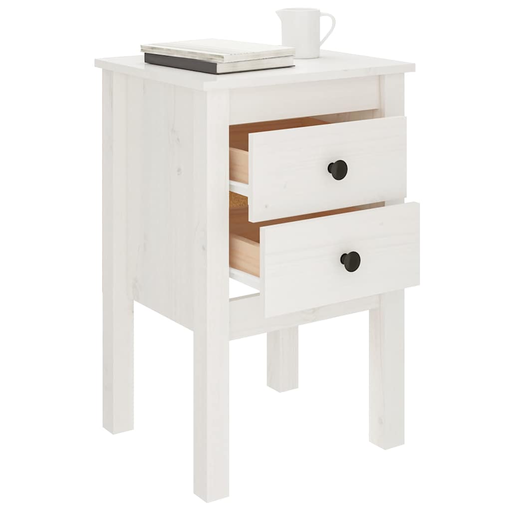 Mesas de cabeceira 2 pcs 40x35x61,5 cm pinho maciço branco