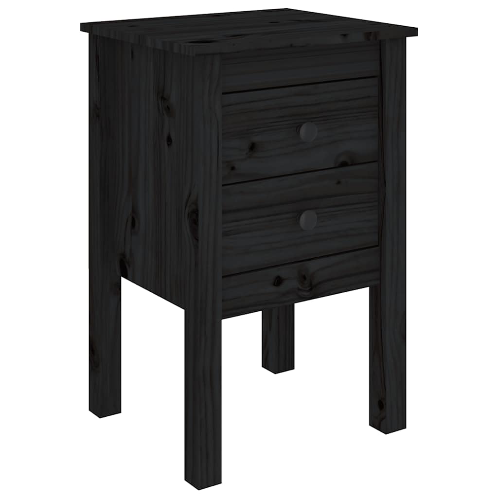Mesas de cabeceira 2 pcs 40x35x61,5 cm pinho maciço preto