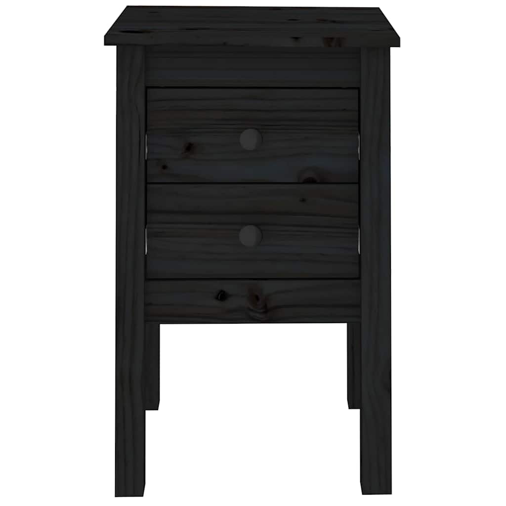 Mesas de cabeceira 2 pcs 40x35x61,5 cm pinho maciço preto