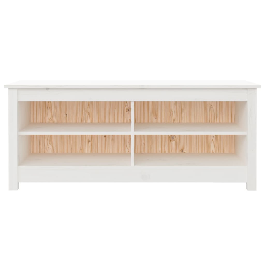 Banco sapateira 110x38x45,5 cm pinho maciço branco